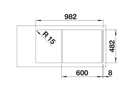Blanco LIVIT II 6 S - 456449 - 1.5 Bowl Inset Stainless Steel Sink