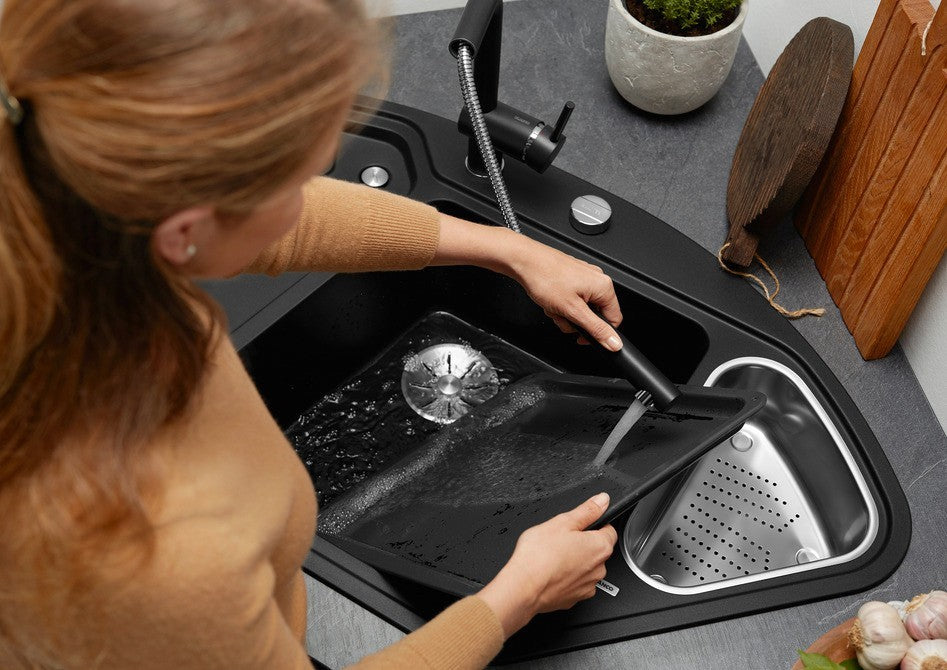 Blanco Delta II Corner - 523666 - Silgranit Inset Corner 1.0 Bowl Kitchen Sink - Tartufo
