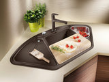 Blanco Delta II Corner - 523666 - Silgranit Inset Corner 1.0 Bowl Kitchen Sink - Tartufo