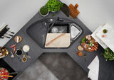Blanco Delta II Corner - 523666 - Silgranit Inset Corner 1.0 Bowl Kitchen Sink - Tartufo
