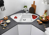 Blanco Delta II Corner - 523666 - Silgranit Inset Corner 1.0 Bowl Kitchen Sink - Tartufo