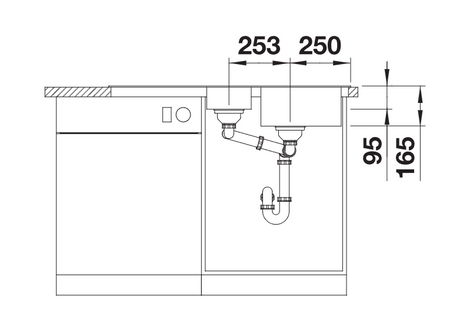 Blanco LIVIT II 6 S - 456449 - 1.5 Bowl Inset Stainless Steel Sink