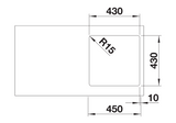 Blanco Andano 400-IF - 522957 - Single Bowl Inset Kitchen Sink - Stainless Steel