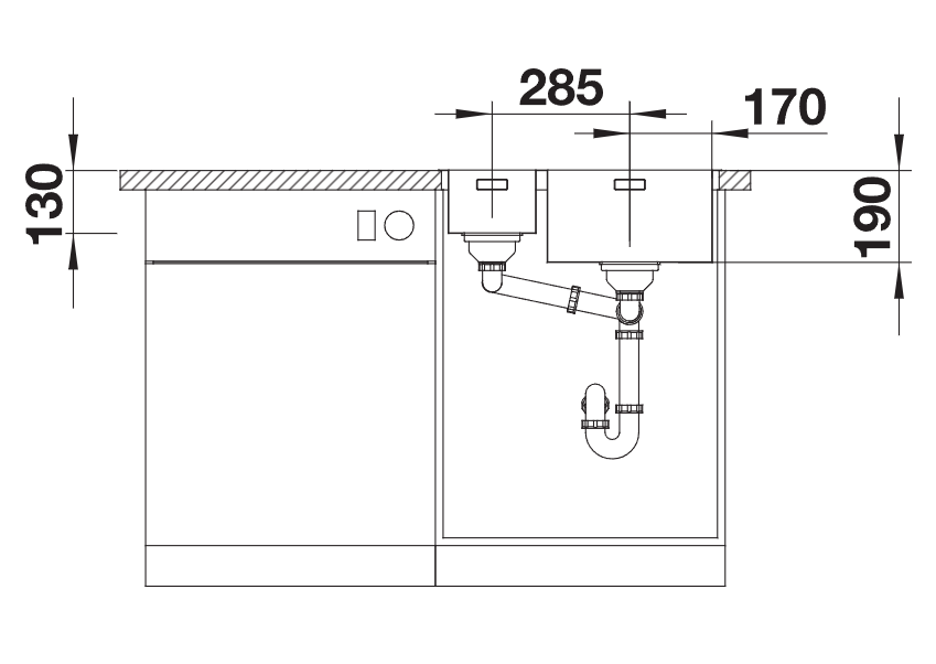 Blanco Andano 340/180-IF/A RH - 525247 - 1.5 Bowl Inset Kitchen Sink - Stainless Steel