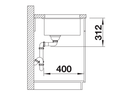 Blanco Subline 500-U - 523436 - 1.0 Bowl Silgranit Undermount Sink - White