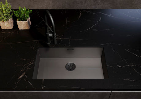 BLANCO InFino -239975 - outlet/overflow set for single bowl - Matt Black