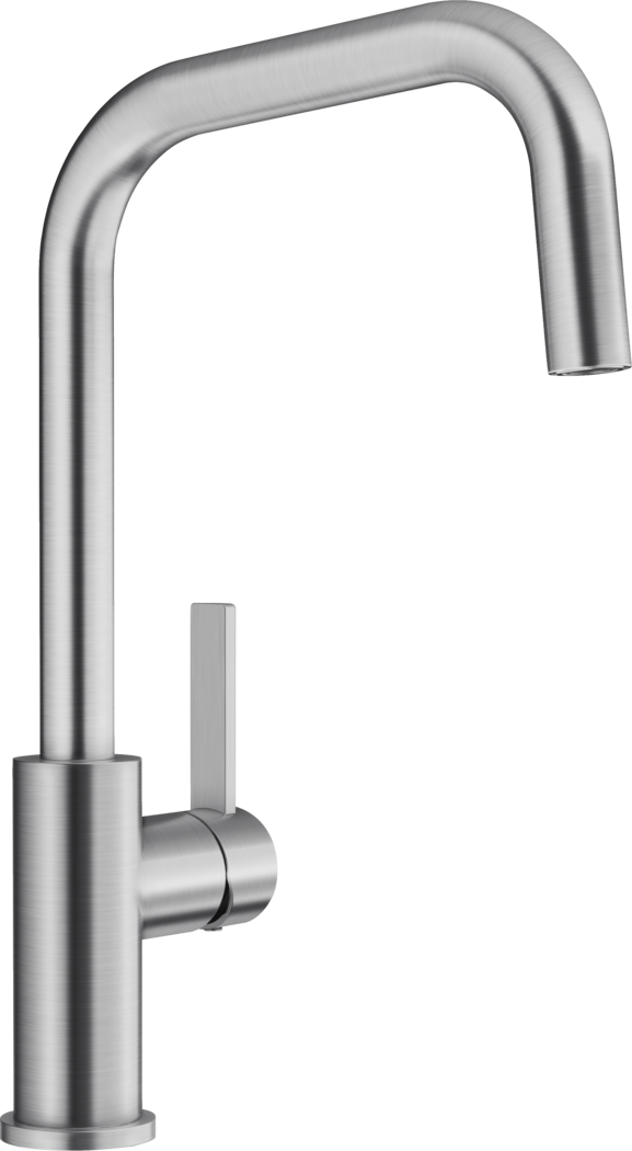 Blanco Jandora 526615 Single Lever J Shaped Kitchen Tap - Brushed Stainless Steel