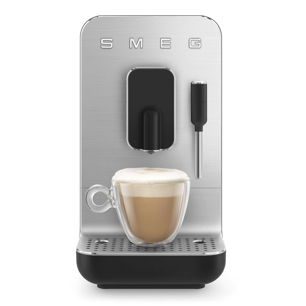 Smeg BCC12BLMUK Collezione Bean To Cup Coffee Machine with Steam Wand, Matte Black Espresso Automatic Coffee Machine with Milk Frother - Lux Appliances 