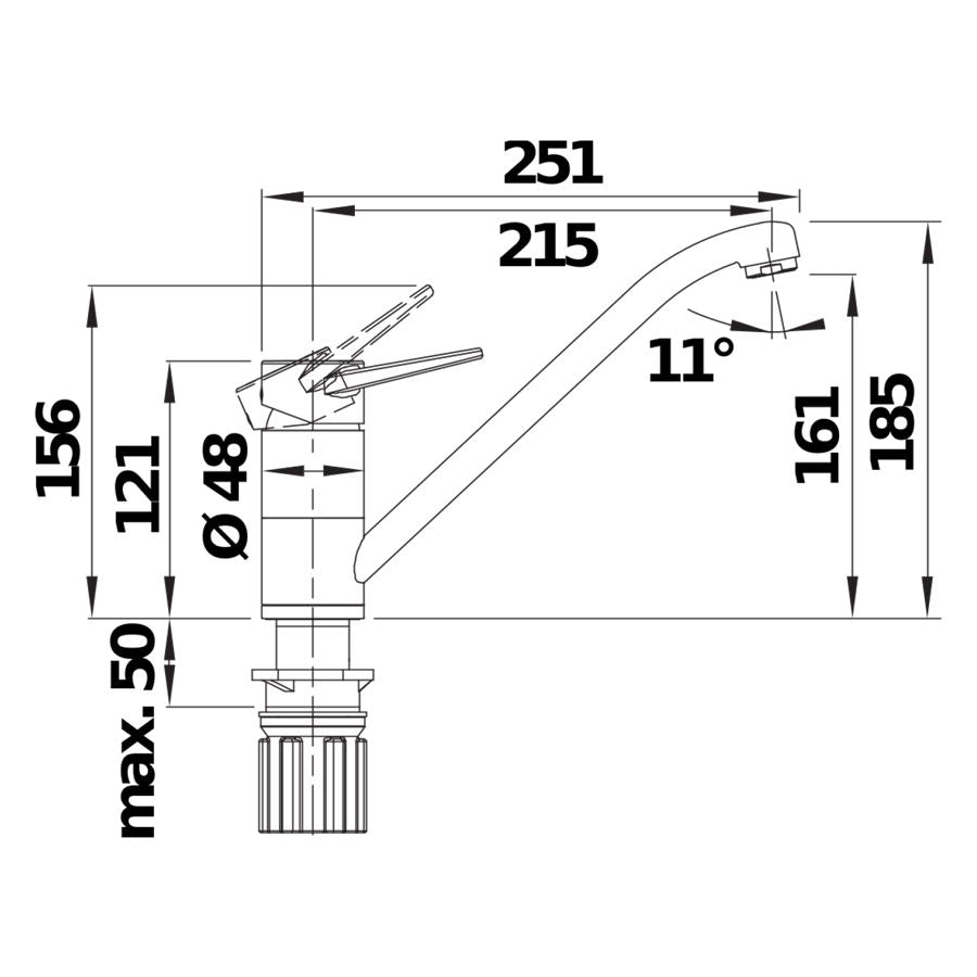 Blanco WEGA II 526405 Single Lever Swivel Spout Kitchen Mixer Tap - Chrome
