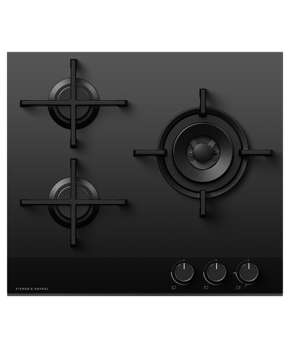 Fisher & Paykel CG603DLPGB4 60cm Series 9 3 Burner Gas Hob LPG - Black