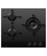 Fisher & Paykel CG603DLPGB4 60cm Series 9 3 Burner Gas Hob LPG - Black