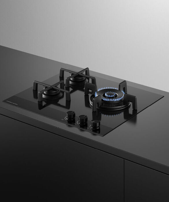 Fisher & Paykel CG603DNGGB4 60cm Series 9 3 Burner Gas Hob Natural Gas - Black