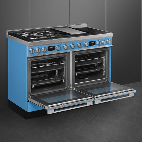 Smeg CPF120IGMPT 120x60cm Portofino Dual Fuel Range Cooker with Mixed Hob in Turquoise