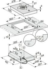 Miele CS7101-1FL 38cm Wide Gas Domino Hob - Black