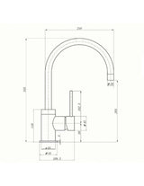 1810 COU/01/CH Courbe Kitchen Mixer Tap Curved Spout - Chrome