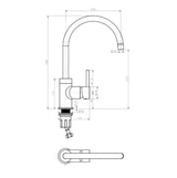 1810 COU/01/CH/S/GAS - Courbe Curved Spout - Dark Grey