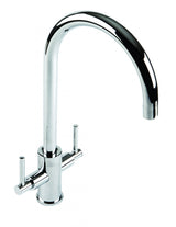 1810 CUR/01/CH Curvato Round Spout Twin Lever Kitchen Tap - Chrome