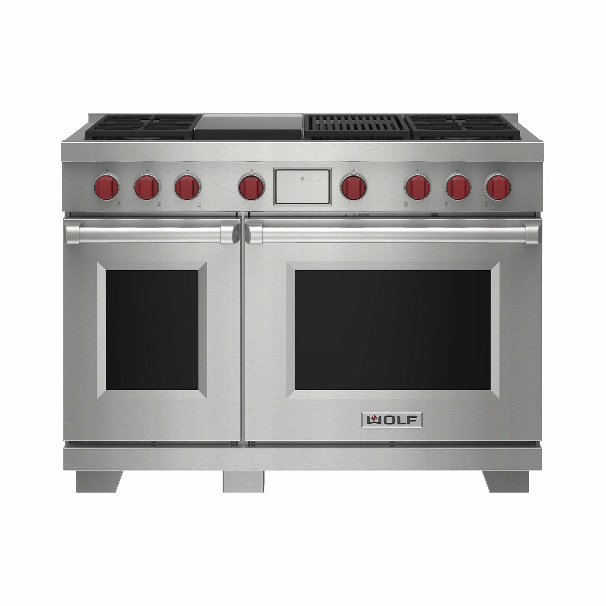 Wolf DF48450CG/S/P Dual Fuel Range - 4 Burners - Infrared Charbroiler & Infrared Griddle