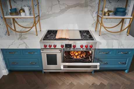 Wolf DF48450CG/S/P Dual Fuel Range - 4 Burners - Infrared Charbroiler & Infrared Griddle