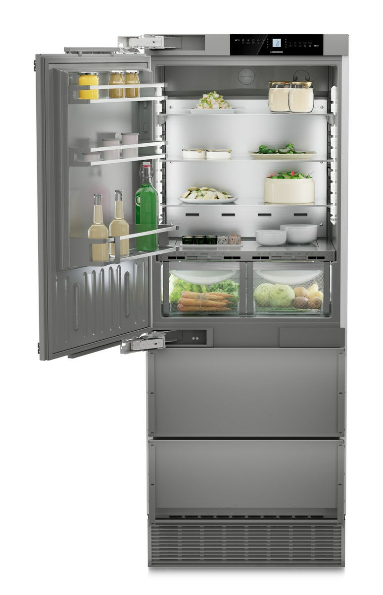 LIEBHERR ECBNe 7871 - Integrated Fridge Freezer with BioFresh and NoFrost - Plumed In Ice Maker - Left Hand Hinge