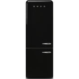Smeg FAB38LBL6 Retro Free Standing Refrigerator in Black Left hand hinge 706 mm wide Gloss finish - Lux Appliances 