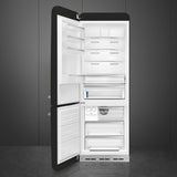 Smeg FAB38LBL6 Retro Free Standing Refrigerator in Black Left hand hinge 706 mm wide Gloss finish - Lux Appliances 