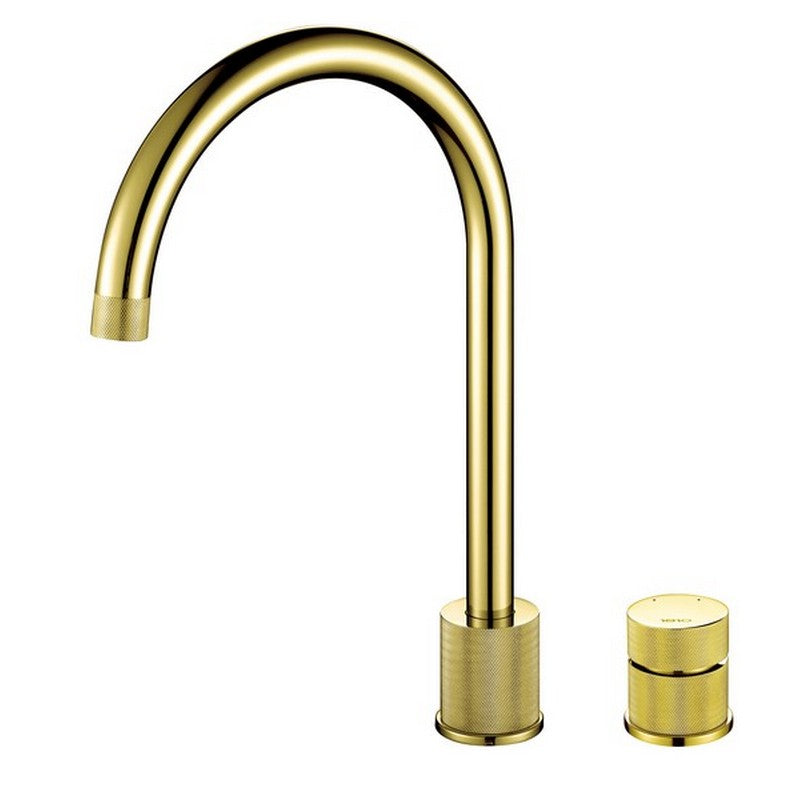 1810 Finire Knurled Two Hole Tap - FIN/06/GB - Gold Brass