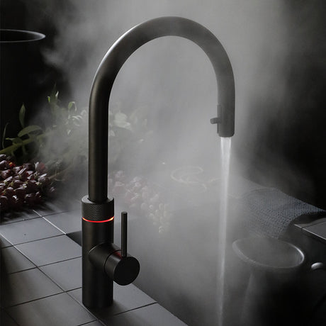 Quooker FXRBLKCOMBI Flex Pull Out Hose Tap with Combi 2.2-EQ B tank Boiling Water Tank - Black