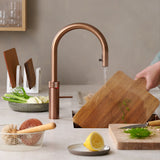 Quooker FXRRCOCOMBI Flex Pull Out Hose Tap with Combi 2.2-EQ B tank Boiling Water Tank - Rose Copper