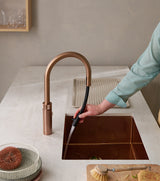 Quooker FXRRCOCOMBI Flex Pull Out Hose Tap with Combi 2.2-EQ B tank Boiling Water Tank - Rose Copper