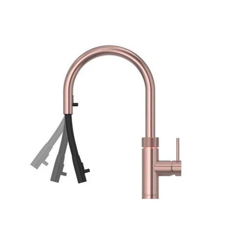 Quooker FXRRCOCOMBI Flex Pull Out Hose Tap with Combi 2.2-EQ B tank Boiling Water Tank - Rose Copper