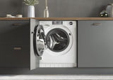 Haier HWQ90B416FWB-UK 9kg Integrated Washing Machine - A Rated - White & Black