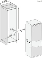 Miele K7715E Fully Integrated Larder Fridge – Fixed Hinge