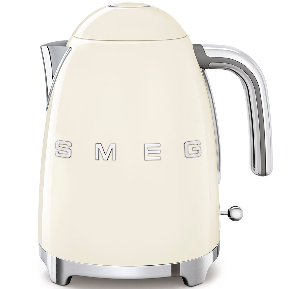 Smeg KLF03CRUK 50's Style Electric Kettle, Cream 1.7 litre capacity. Limescale filter. 3000w Fast Boiling - Lux Appliances 