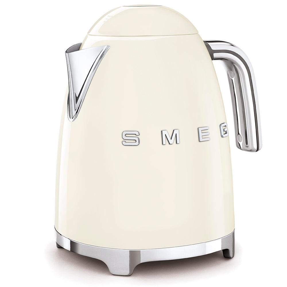 Smeg KLF03CRUK 50's Style Electric Kettle, Cream 1.7 litre capacity. Limescale filter. 3000w Fast Boiling - Lux Appliances 