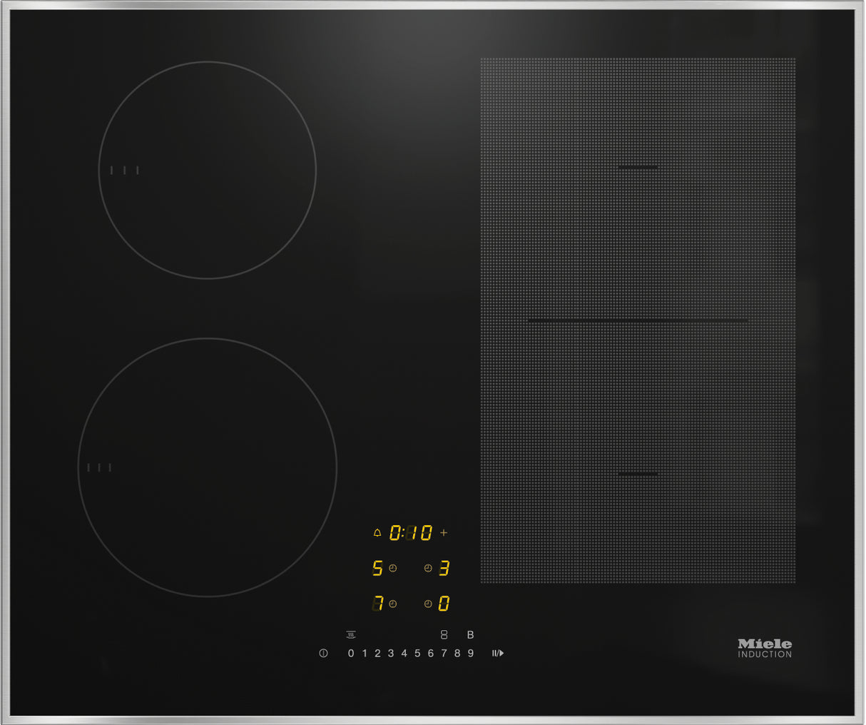Miele KM7464FR 60cm Wide Induction Hob - Black/Stainless Steel Trim