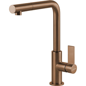 Smeg MD22CUX Single lever Mixer Tap, PVD Brushed Copper Pull-out spray handshower - Lux Appliances 