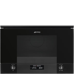 Smeg MP122B3 22 l Built-in Microwave with grill in Black - Lux Appliances 