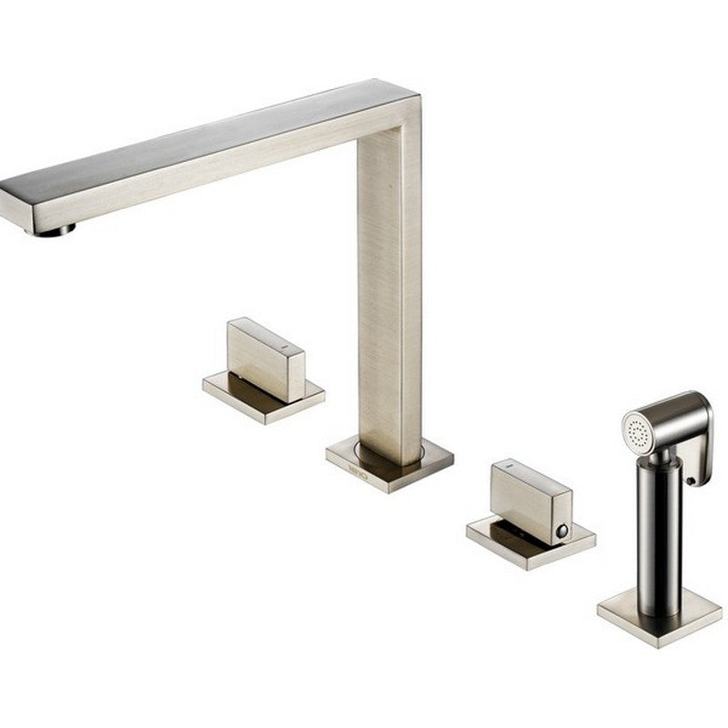 1810 Novanta 4 Hole Design Mixer Tap - NOV/02/BS - Brushed Steel