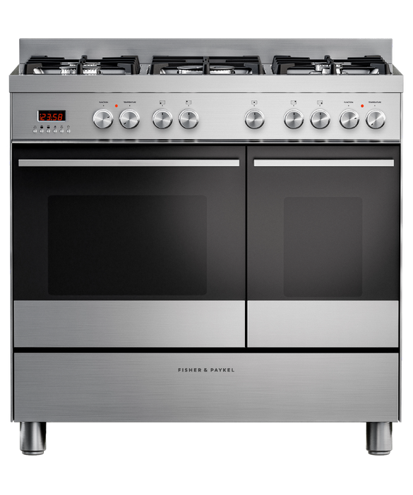 Fisher & Paykel OR90L7DBGFX1 90cm Series 7 Contemporary Dual Fuel 5 Burner Freestanding Cooker - Stainless Steel