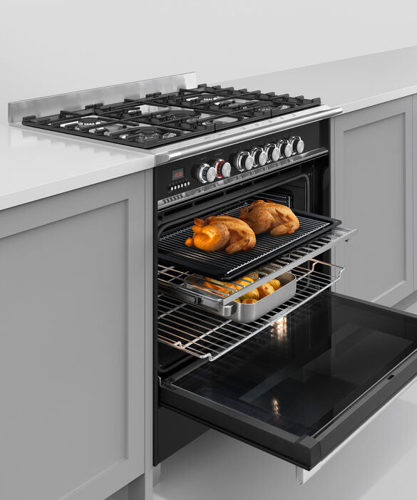 Fisher & Paykel OR90SCG4B1 90cm Series 7 Classic Dual Fuel 5 Burner Freestanding Cooker - Black