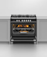 Fisher & Paykel OR90SCG4B1 90cm Series 7 Classic Dual Fuel 5 Burner Freestanding Cooker - Black