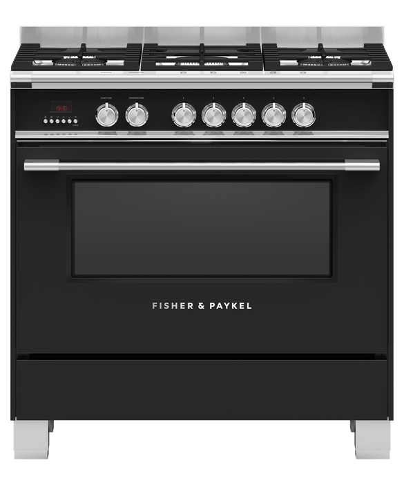 Fisher & Paykel OR90SCG4B1 90cm Series 7 Classic Dual Fuel 5 Burner Freestanding Cooker - Black