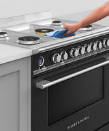 Fisher & Paykel OR90SCG6B1 90cm Series 9 Classic 5 Burner Dual Fuel Pyrolytic Freestanding Cooker - Black