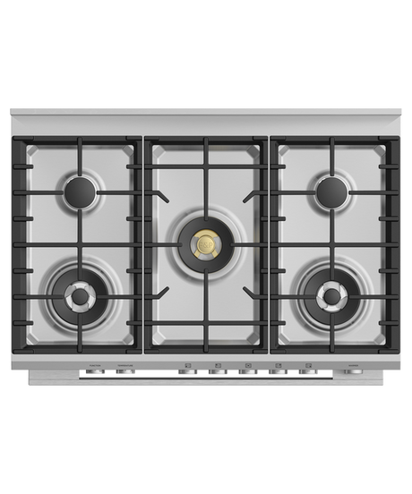 Fisher Paykel OR90SDG6X1 90cm Series 9 Contemporary 5 Burner Dual Fuel Pyrolytic Freestanding Cooker - Stainless Steel