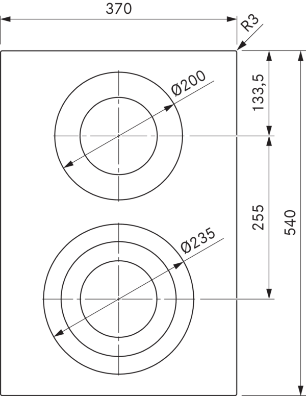 Bora Pro PKC3 40cm  HiLight Professional Ceramic cooktop - Domino Hob