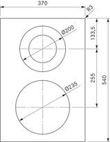 Bora PKCH3 40cm Pro Hyper cooktop 1-ring - 2-ring - Black