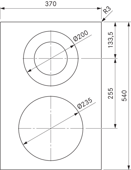 Bora PKCH3 40cm Pro Hyper cooktop 1-ring - 2-ring - Black