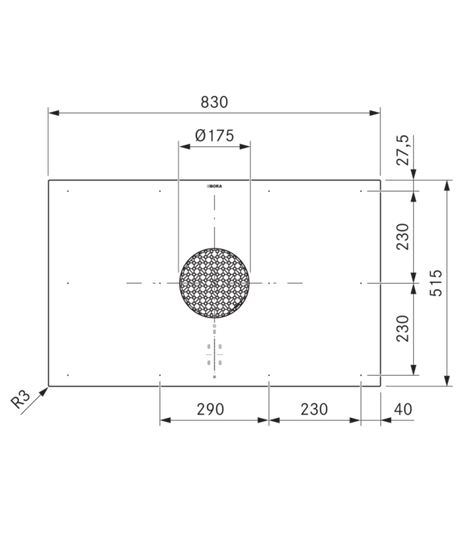 BORA X Pure PUXA2 80cm Wide Black Venting Induction Hob – Externally Ducted
