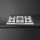 Smeg PX375 73 cm Classic Gas Hob Stainless Steel